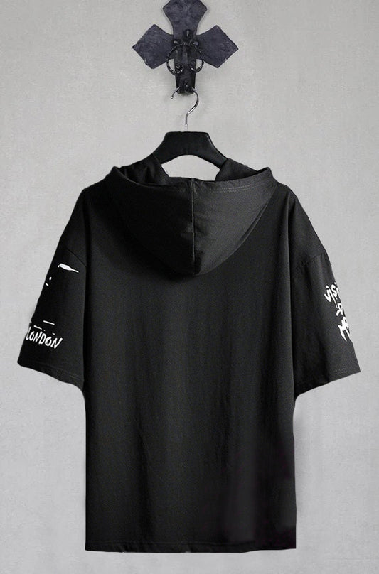 Casual Cotton Printed T-shirt Hoodie