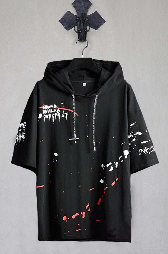 Casual Cotton Printed T-shirt Hoodie