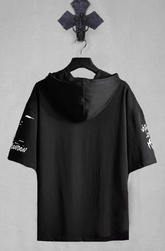 Casual Cotton Printed T-shirt Hoodie