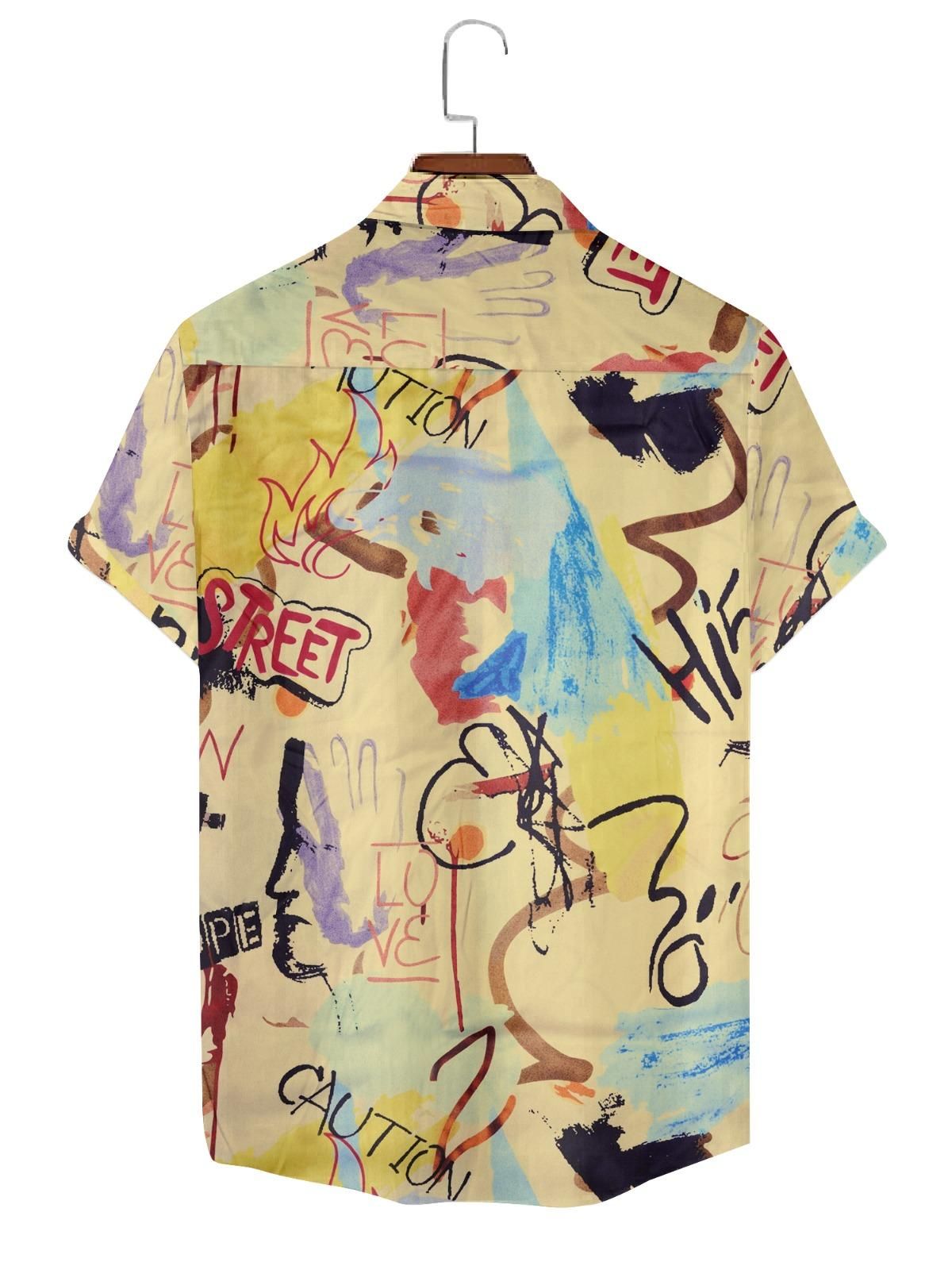 Graffiti Half Sleeves Regular Fit Mens Casual Shirt